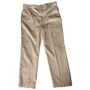 vtg 90s Pale‎ Yellow Dress pants chino golf straight leg cotton haggar 38 x 32